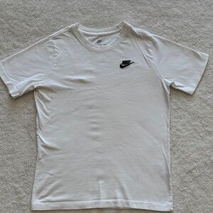 Nike Kids White Tee with Emroidered Black Logo